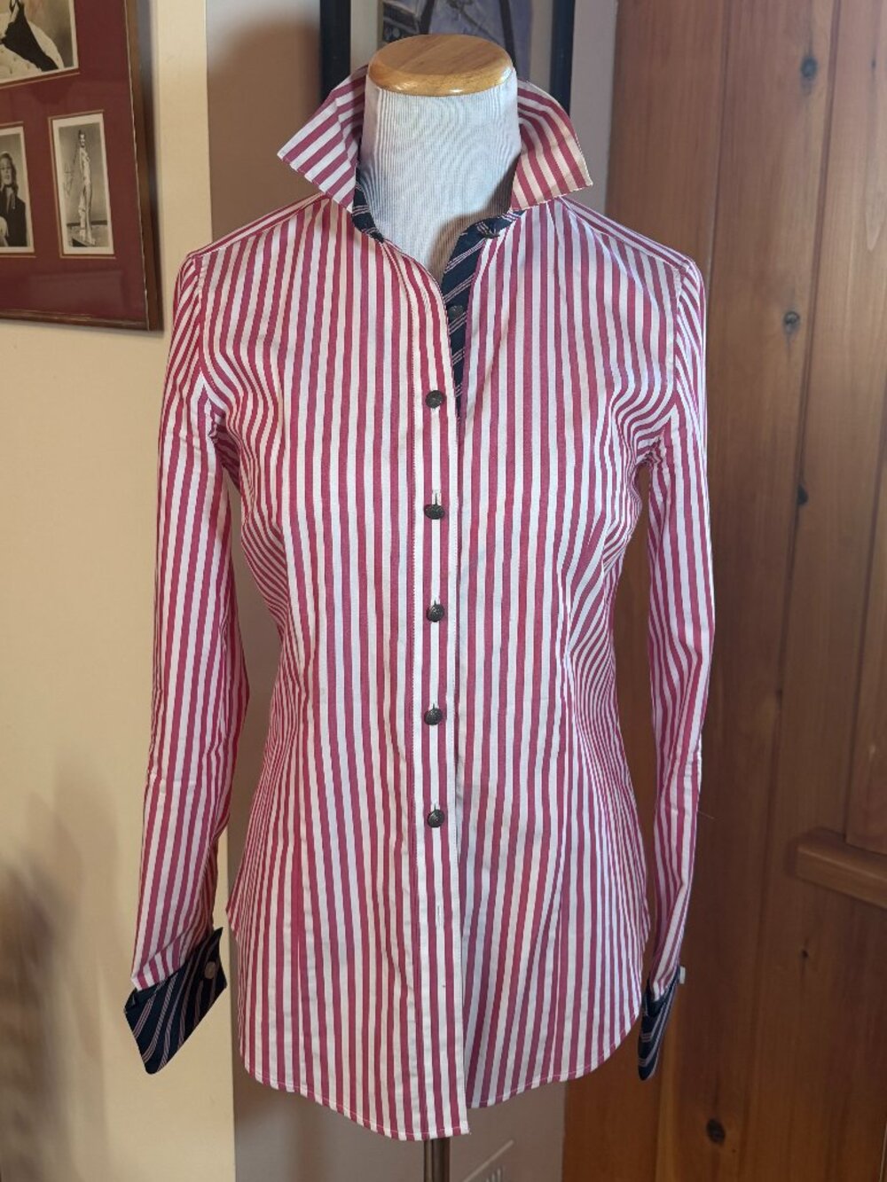 BROOKS BROTHERS 346 Red & White Striped Button-Down Shirt – 4P